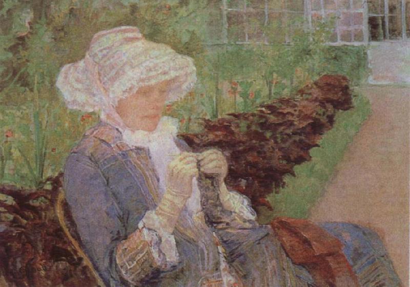 Mary Cassatt Lydia Crocheting in the Garden at Marly Norge oil painting art